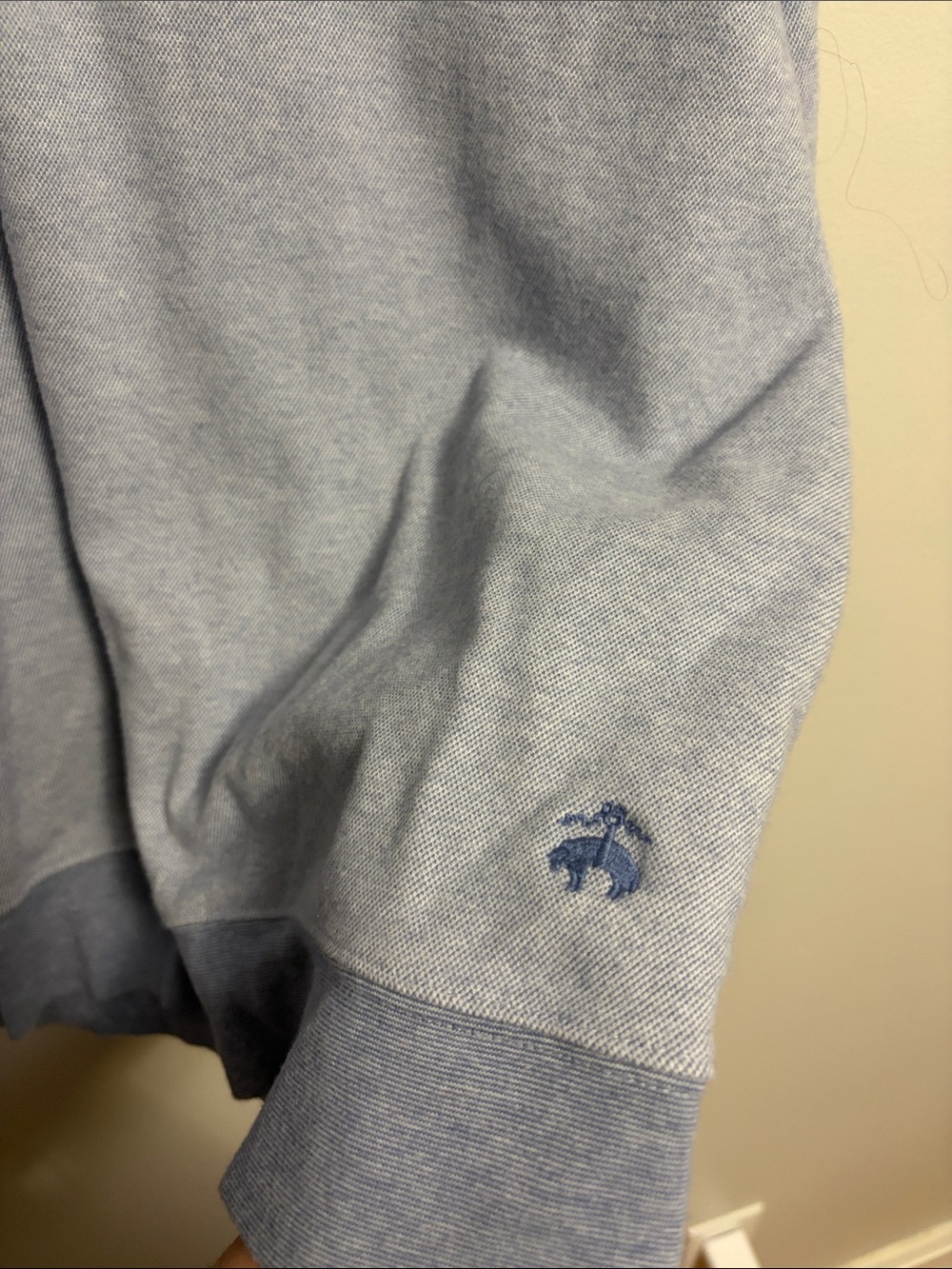 Brooks Brothers Light Blue Quarter-Zip Pullover Sweater Size Large - Picture 3 of 4